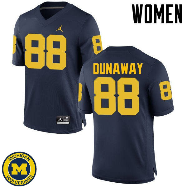 Womens Michigan Wolverines #88 Jack Dunaway Navy High School Jersey